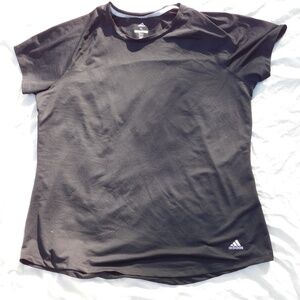 Adidas womens black sport shirt XL, baselayer, short sleeve, UPF 50